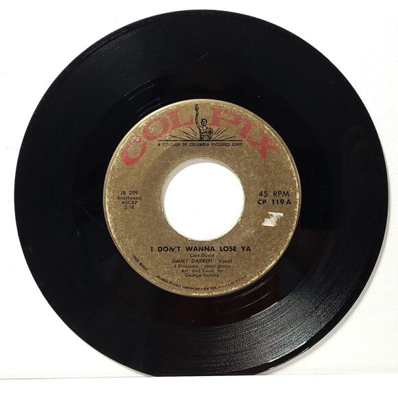 Jimmy Darren 45 Angel Face / I Don't Wanna Lose Ya on Colpix VG- '59 Rock - Picture 2 of 2